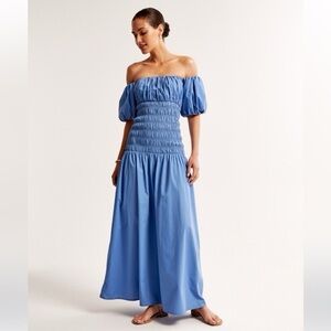Abercrombie Blue Off the Shoulder Dress